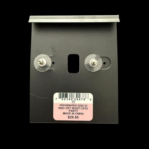 INC For Macy’s Silver-Tone Round and Baguette Crystal Curve Drop Earrings - Picture 2 of 3